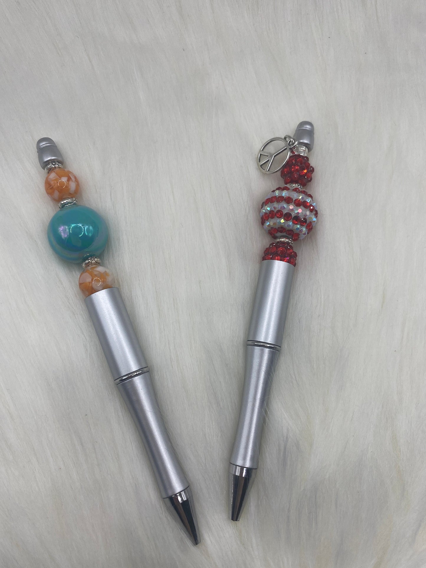 Beaded Customized Pen: Bubblegum Bead Charm, Office Gift