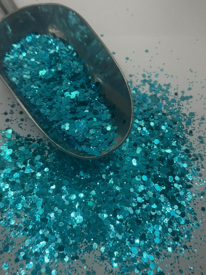 Chunky Blue Polyester Glitter: Crafting, Tumblers, Epoxy "Atlantis"