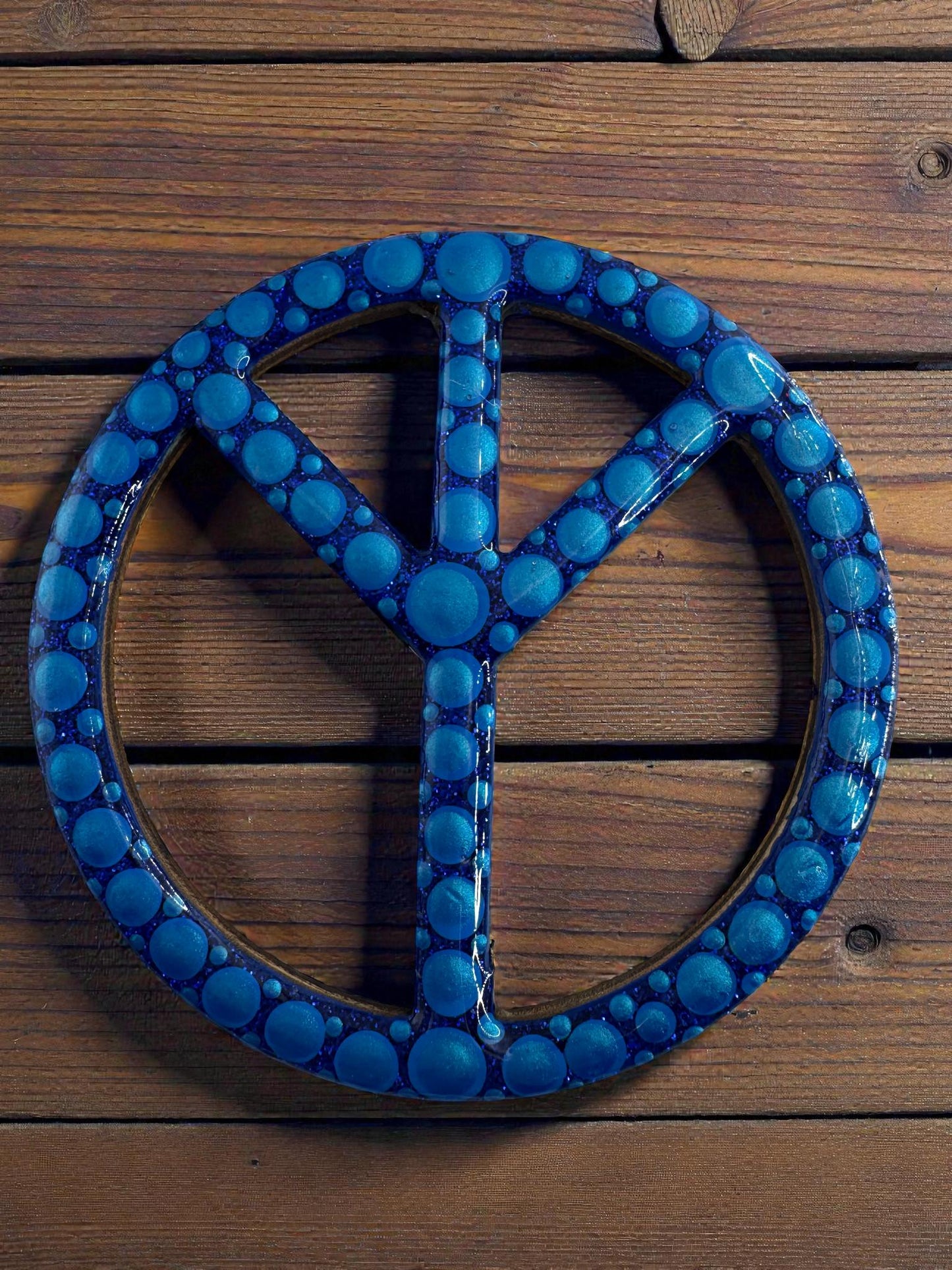 Handpainted Peace Sign Fridge Magnet - Boho Hippie Gift Idea, Handmade Wall Art
