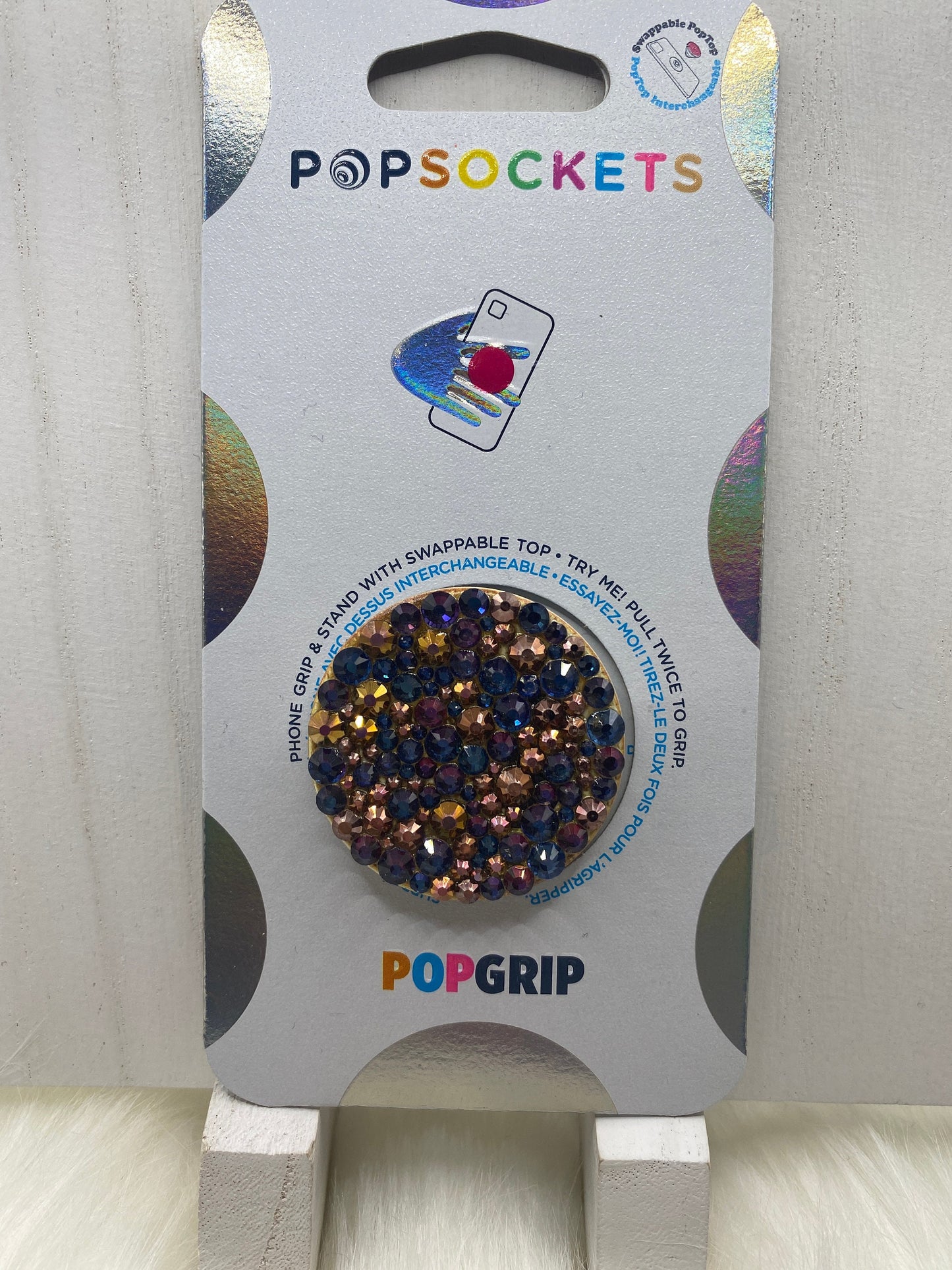 Bling Popsocket, Custom Phone Stand, Glass Rhinestones Mix, Phone Grip