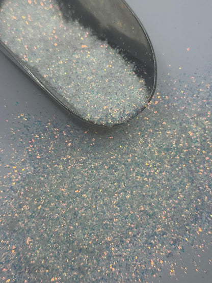 Chunky White Iridescent Polyester Glitter: DIY Craft Supply "Blizzard"