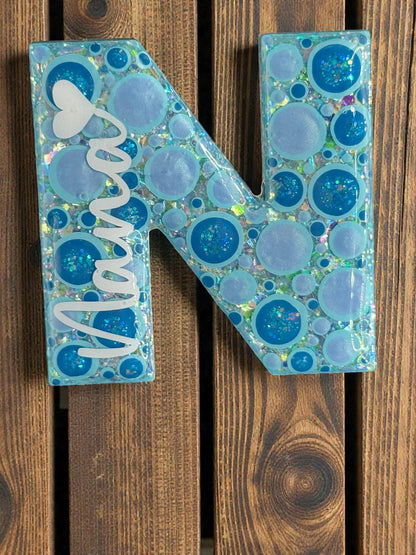 Handpainted Initial Fridge Magnet - Unique Handmade Nana Magnet