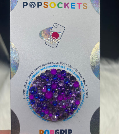 Bling Popsocket, Custom Phone Stand, Glass Rhinestones Mix, Phone Grip