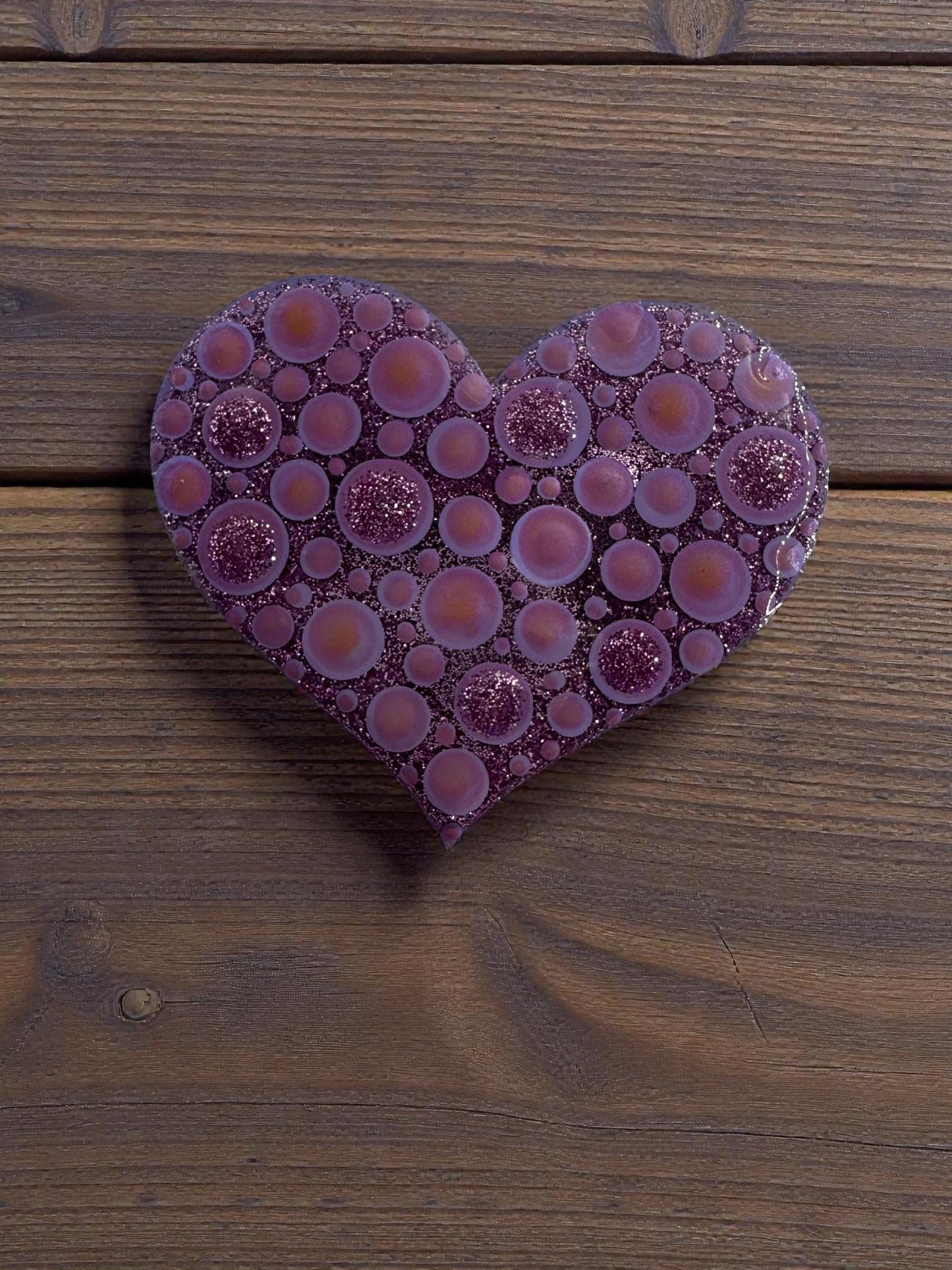 Unique Dot Art Heart Magnet - Handmade & Handpainted Fridge Decor