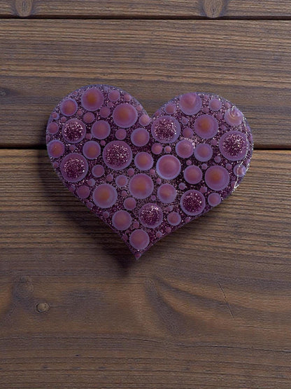 Unique Dot Art Heart Magnet - Handmade & Handpainted Fridge Decor