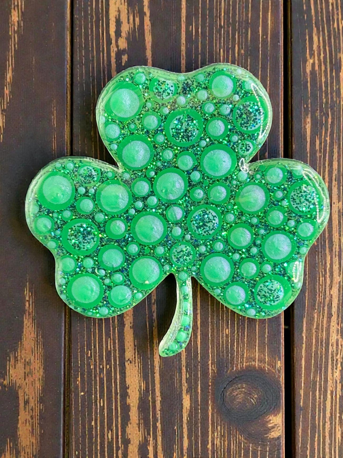 Handmade Shamrock Magnets  Handpainted Irish Clover Fridge Decor  St. Patrick's Day Gift