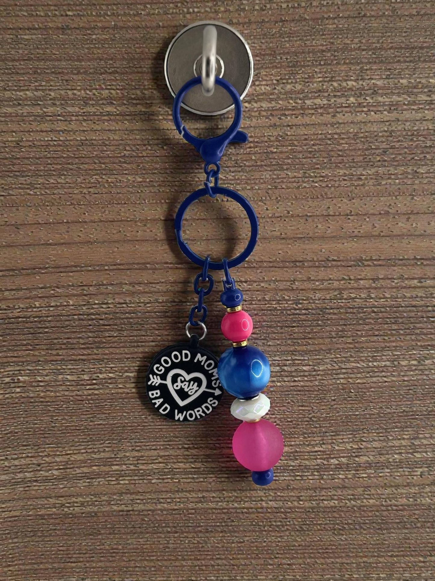 Handmade Beaded Keychain with Unique Focal Charm | Custom Bag Accessory Gift