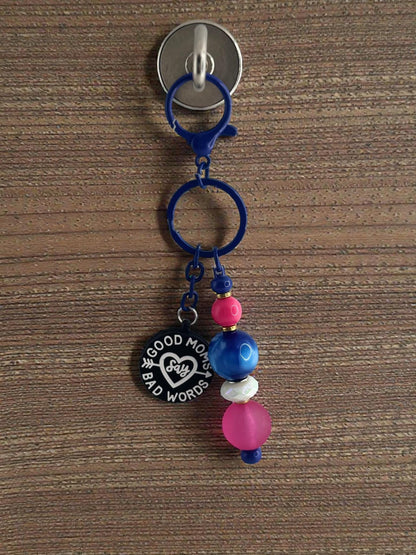 Handmade Beaded Keychain with Unique Focal Charm | Custom Bag Accessory Gift