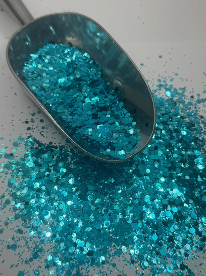 Chunky Blue Polyester Glitter: Crafting, Tumblers, Epoxy "Atlantis"