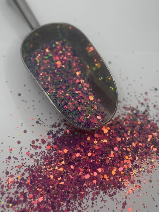Chunky Purple Red Color Shift Glitter: DIY Craft Supply "Jealousy"
