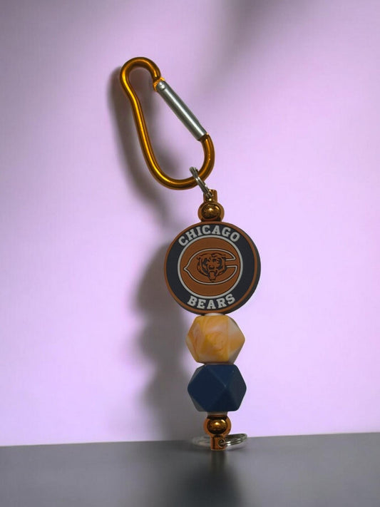 Football Keychain: Touchdown Charm with Bubble Gum Beads