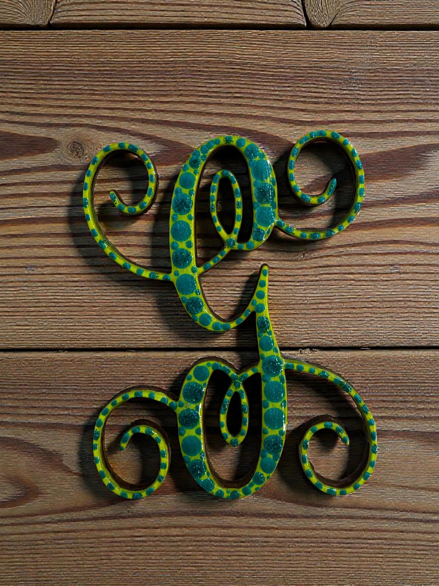 Handpainted Initial Fridge Magnet - Unique Handmade Letter Dot Art Decor Gift
