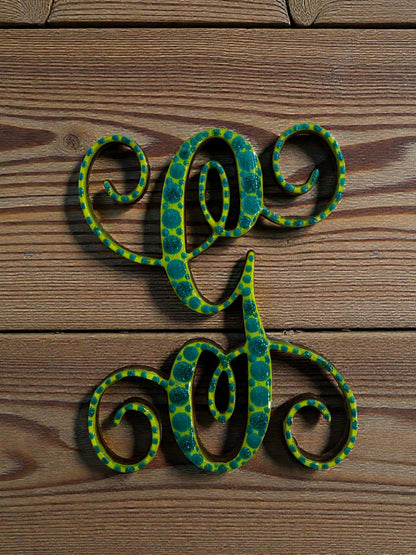 Handpainted Initial Fridge Magnet - Unique Handmade Letter Dot Art Decor Gift