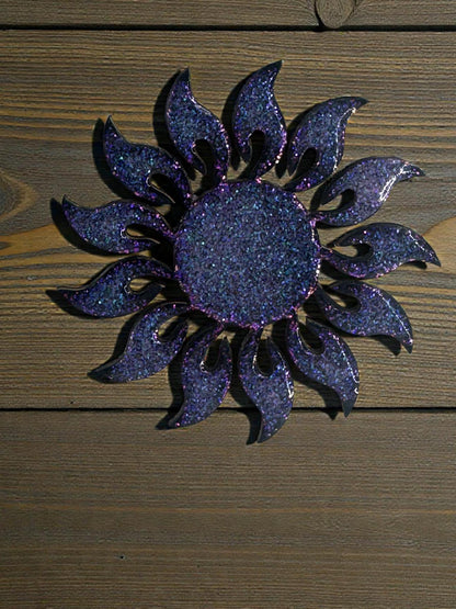 Handpainted Sun Magnet Handmade with Glitter | Cheerful Kitchen Fridge Accessory