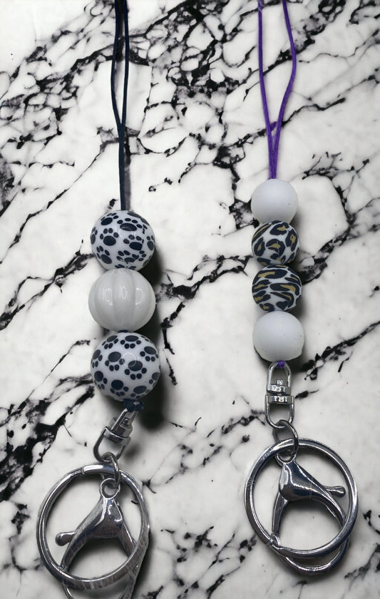 Colorful Bubblegum Bead Lanyard: Teacher Student ID Holder