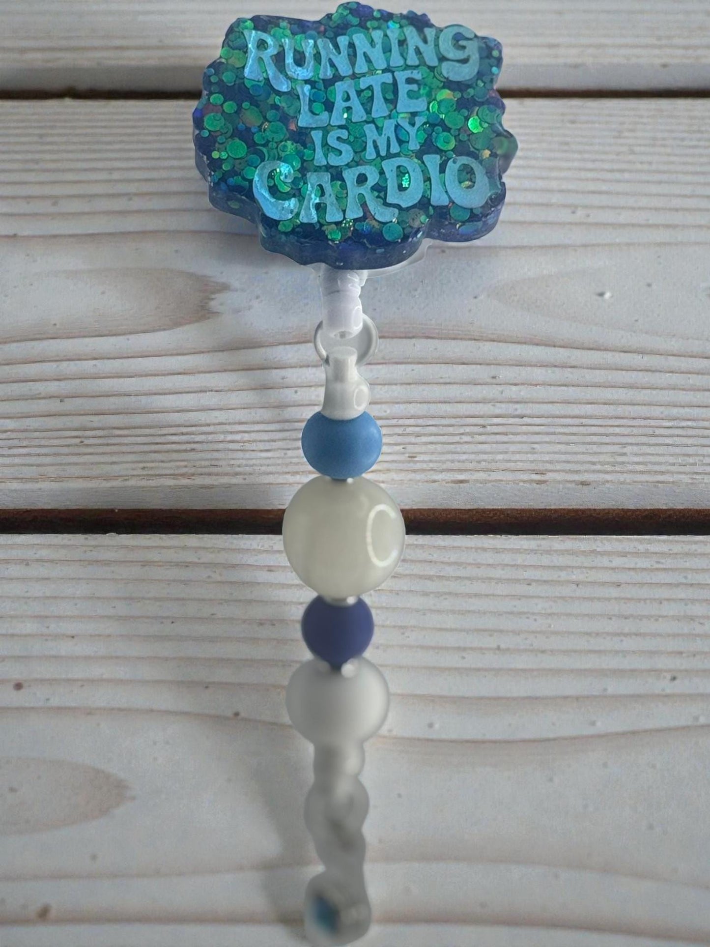 Funny Badge Reel with Bubblegum Beads - Handmade ID Holder - Sassy Work Accessory