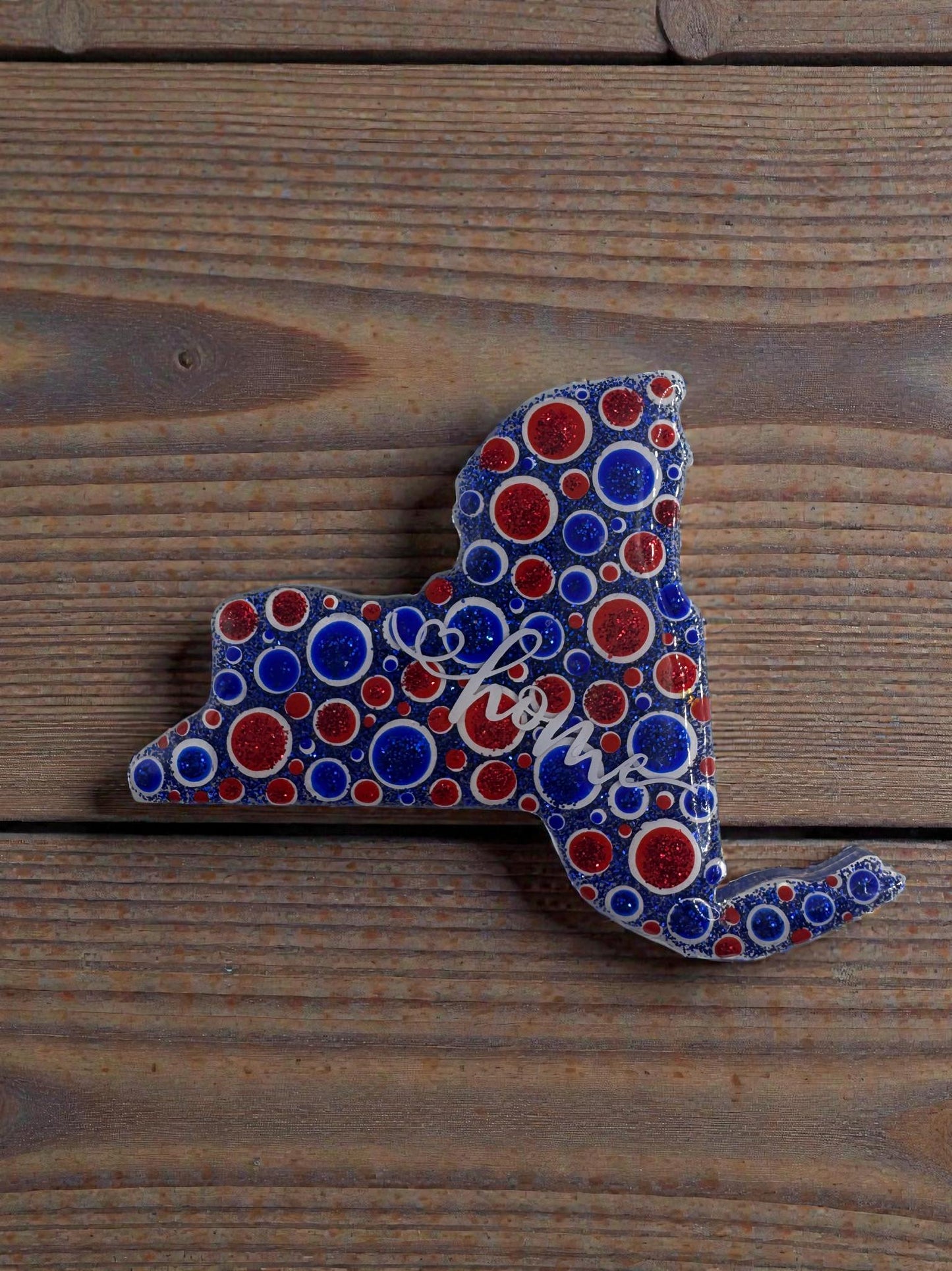 Handmade State Magnet, Handpainted Dot Art Home Gift, Multi Color Unique Souvenir