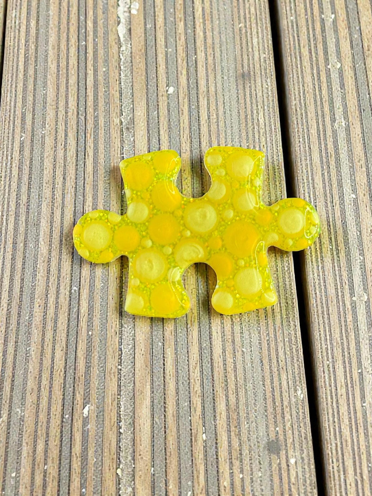 Handpainted Puzzle Piece Magnets - Autism Awareness Gift for Fridge - Unique Handmade Support Item
