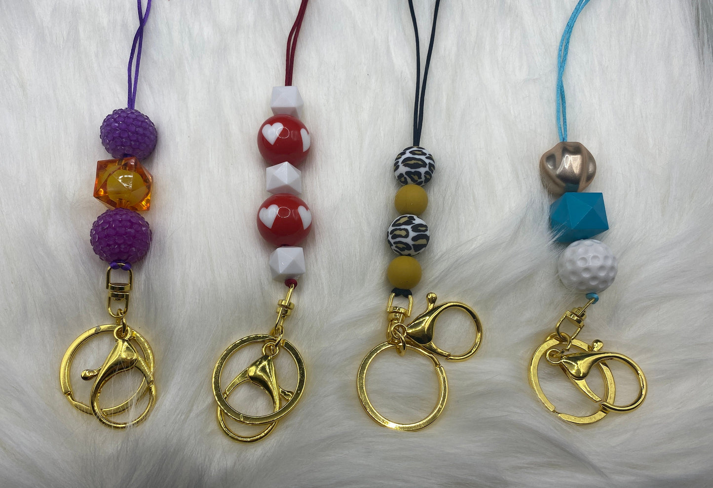 Bubblegum Bead Lanyards, Gifts for Students and Teachers, ID Lanyards, Badge Holder