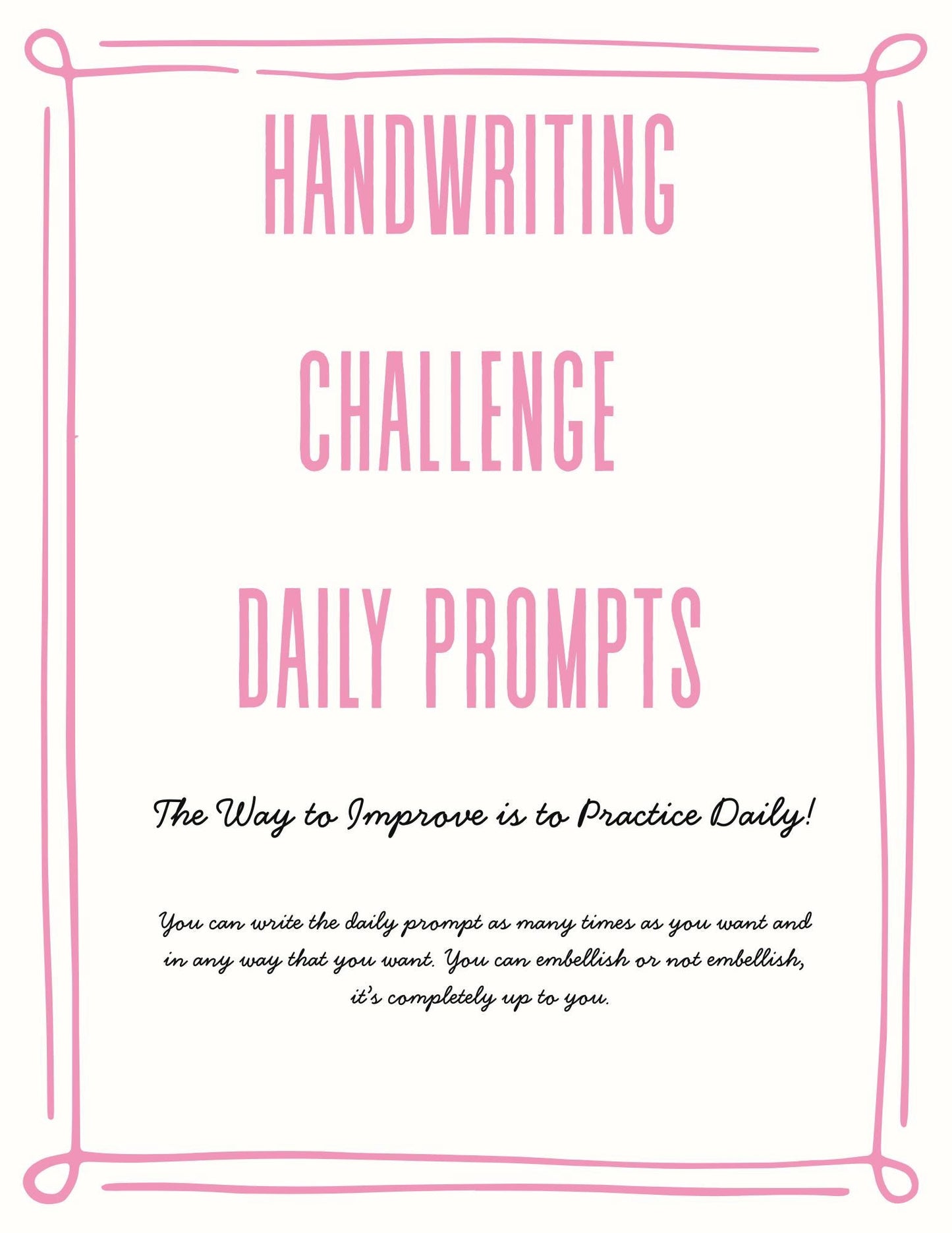 Handwriting Challenge Daily Prompts