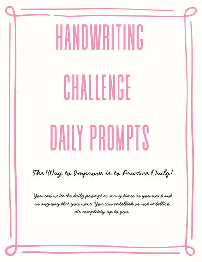 Handwriting Challenge Daily Prompts