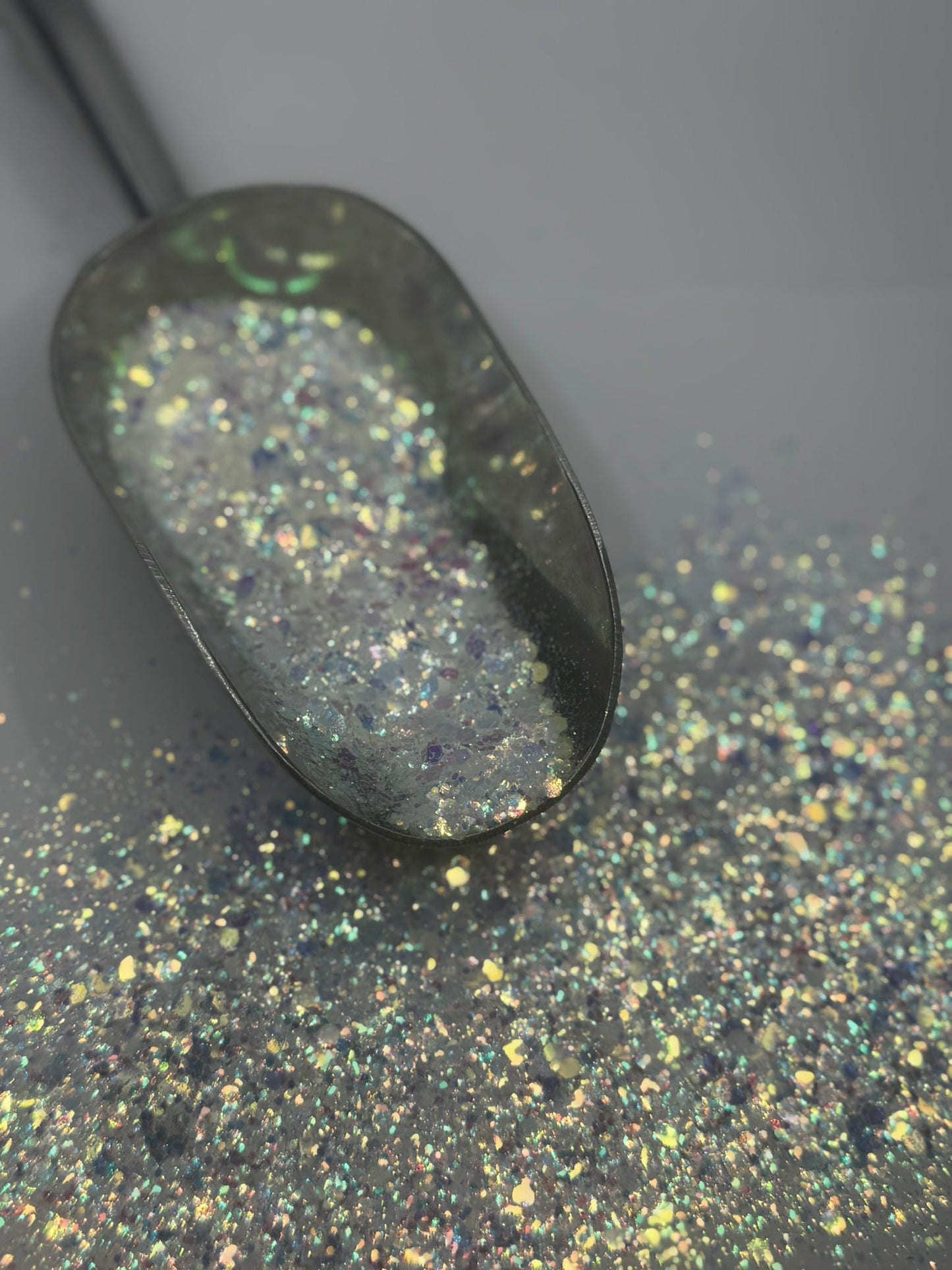 Chunky White Iridescent Glitter: Polyester Crafting "Snow White"