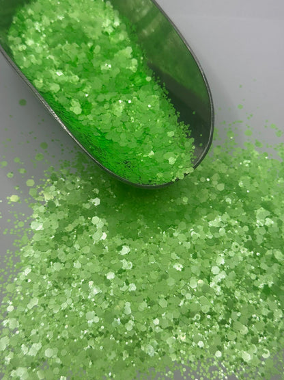 Chunky Neon Green Polyester Glitter: Crafting & Tumbler Supplies "Slime"
