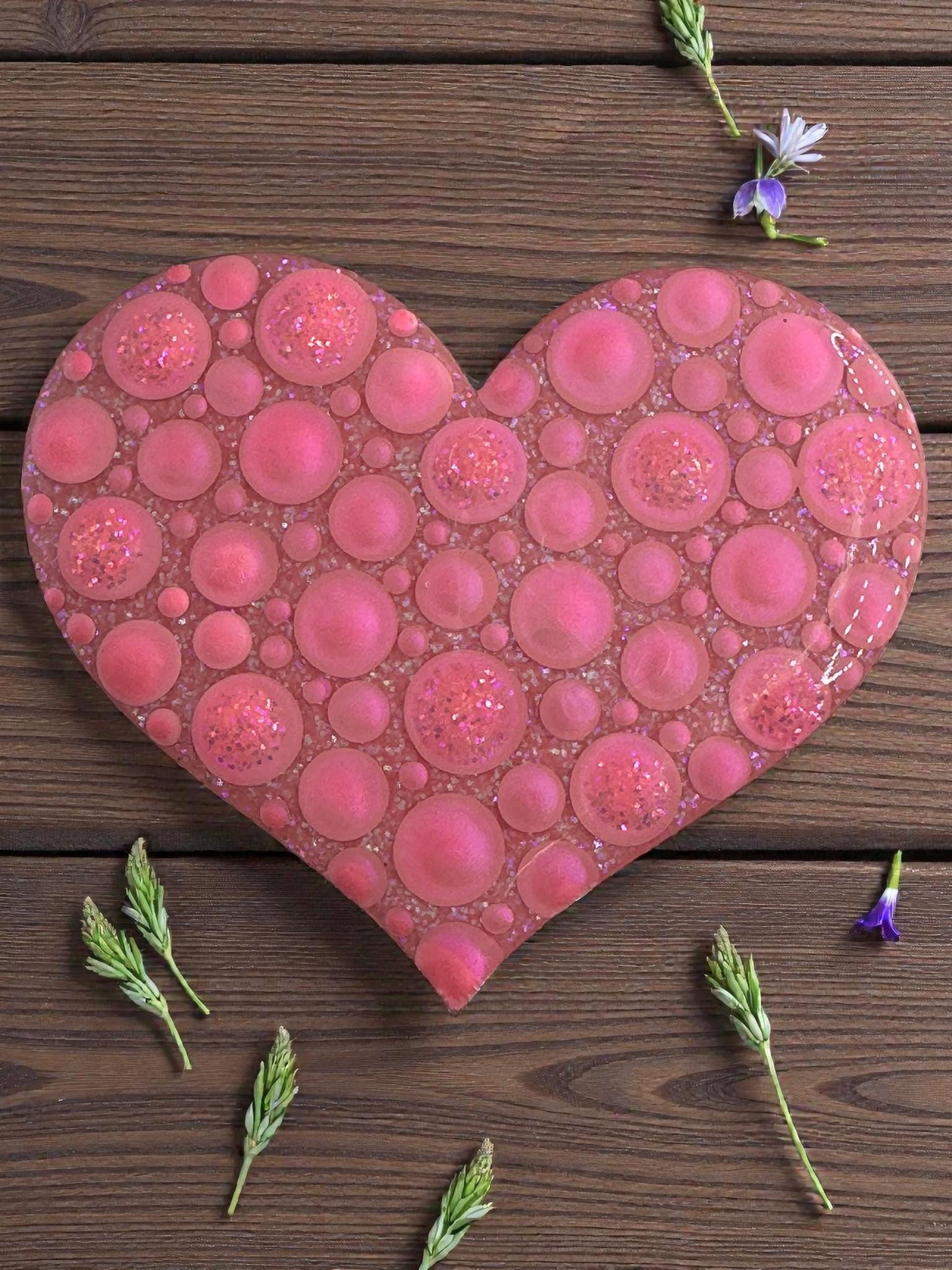 Unique Dot Art Heart Magnet - Handmade & Handpainted Fridge Decor