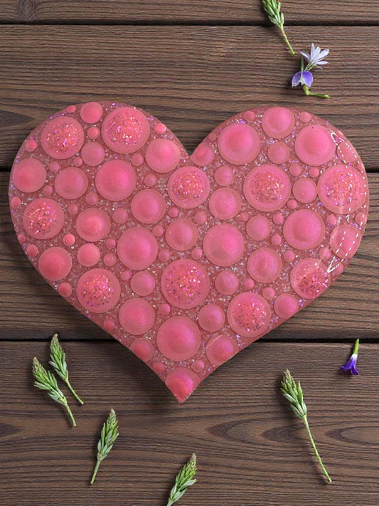Unique Dot Art Heart Magnet - Handmade & Handpainted Fridge Decor