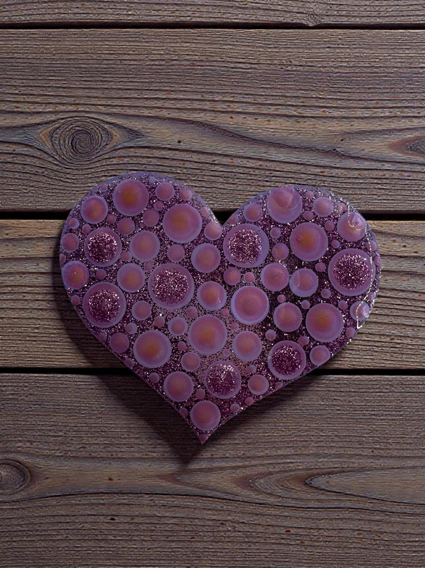 Unique Dot Art Heart Magnet - Handmade & Handpainted Fridge Decor