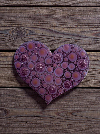 Unique Dot Art Heart Magnet - Handmade & Handpainted Fridge Decor