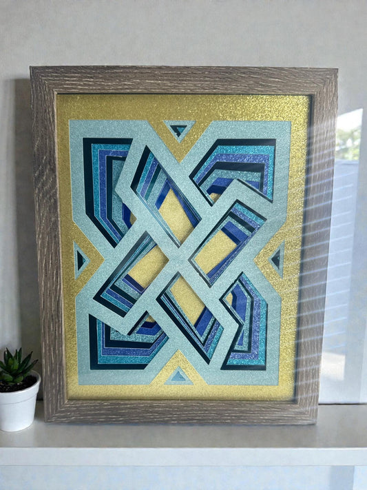 Shadowbox Abstract Glitter Art