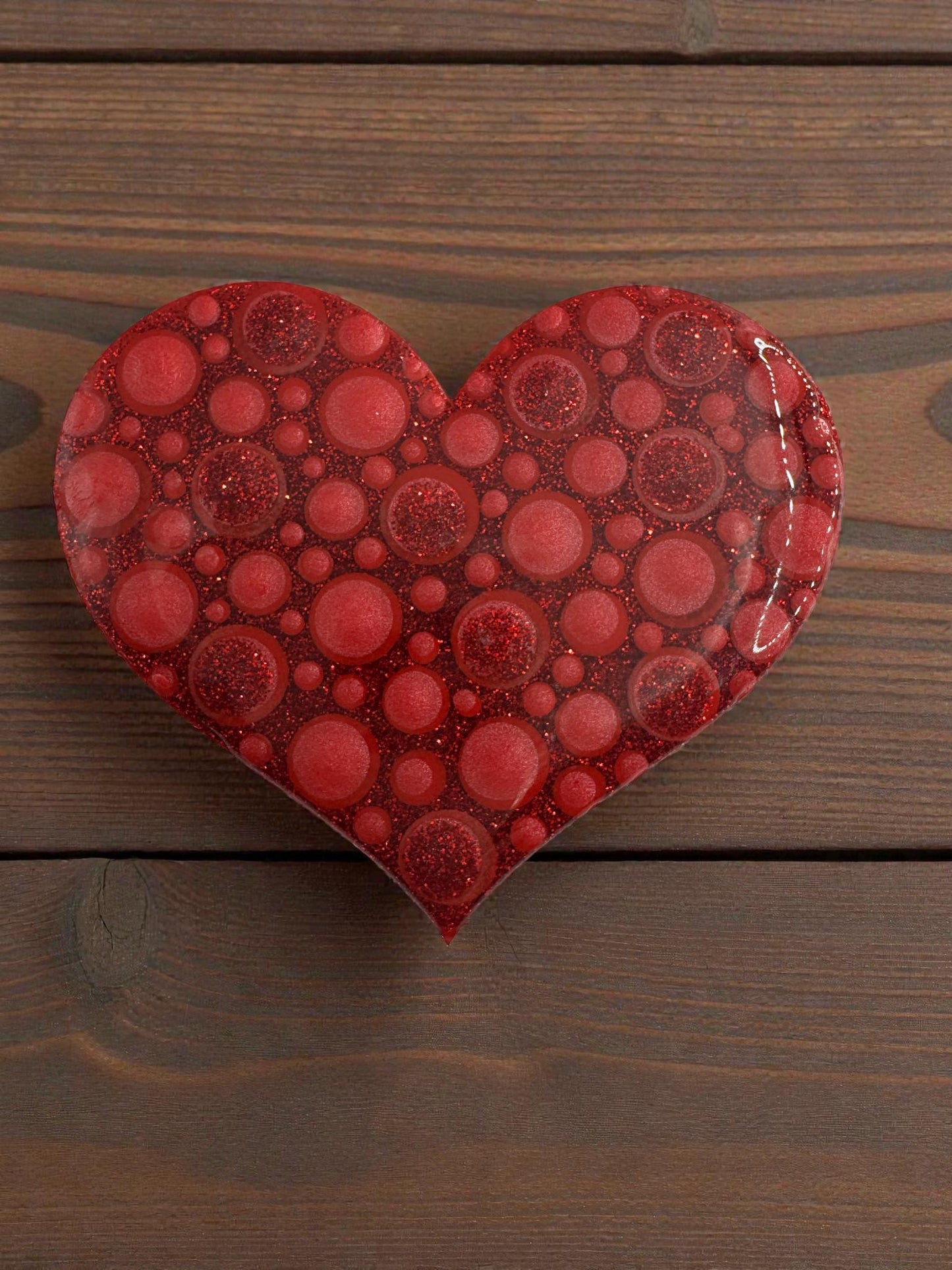 Unique Dot Art Heart Magnet - Handmade & Handpainted Fridge Decor