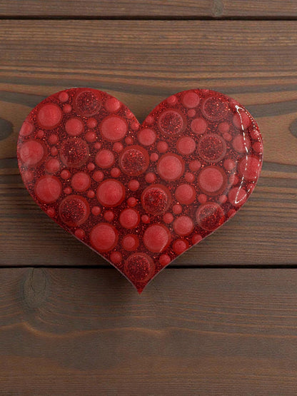Unique Dot Art Heart Magnet - Handmade & Handpainted Fridge Decor