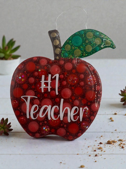 No. 1 Teacher Apple Magnet, Durable Material, Perfect Gift Idea