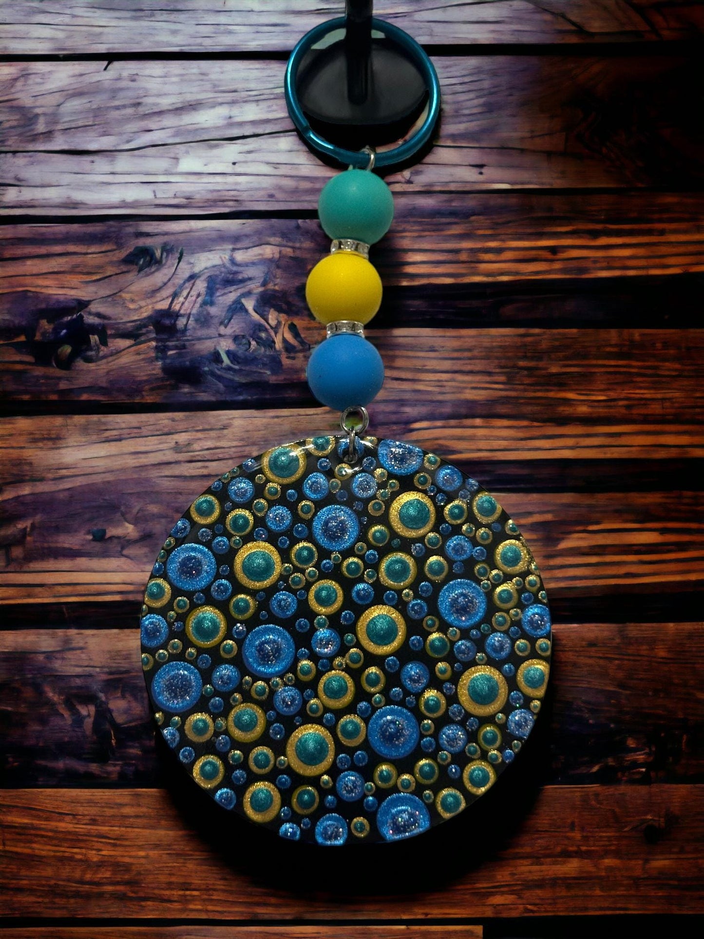 Handmade Painted Keychain, Large Backpack Charm