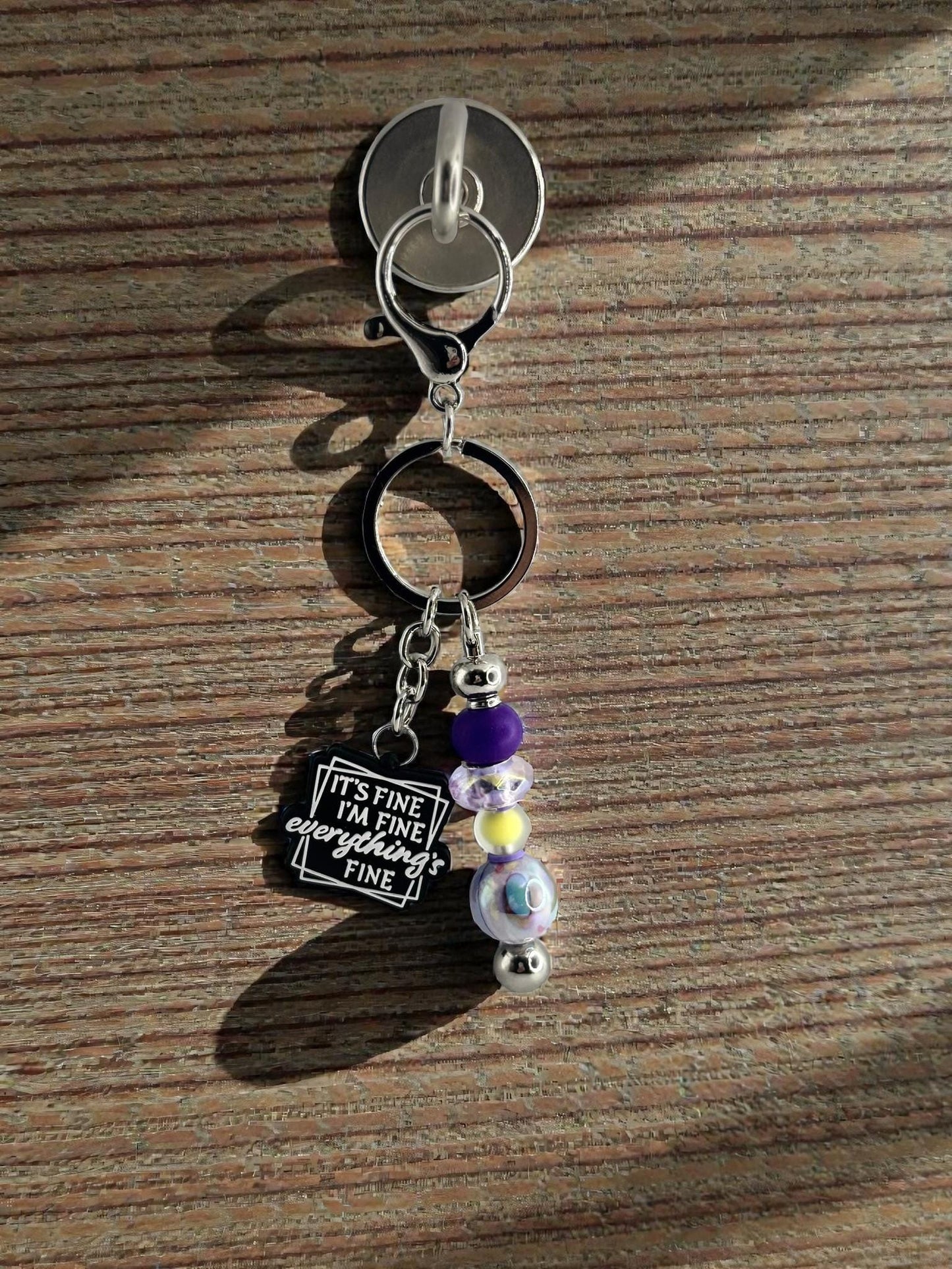 Handmade Beaded Keychain with Unique Focal Charm | Custom Bag Accessory Gift