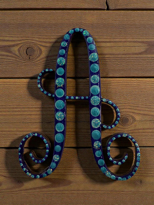 Handpainted Initial Fridge Magnet - Unique Handmade Letter Dot Art Decor Gift