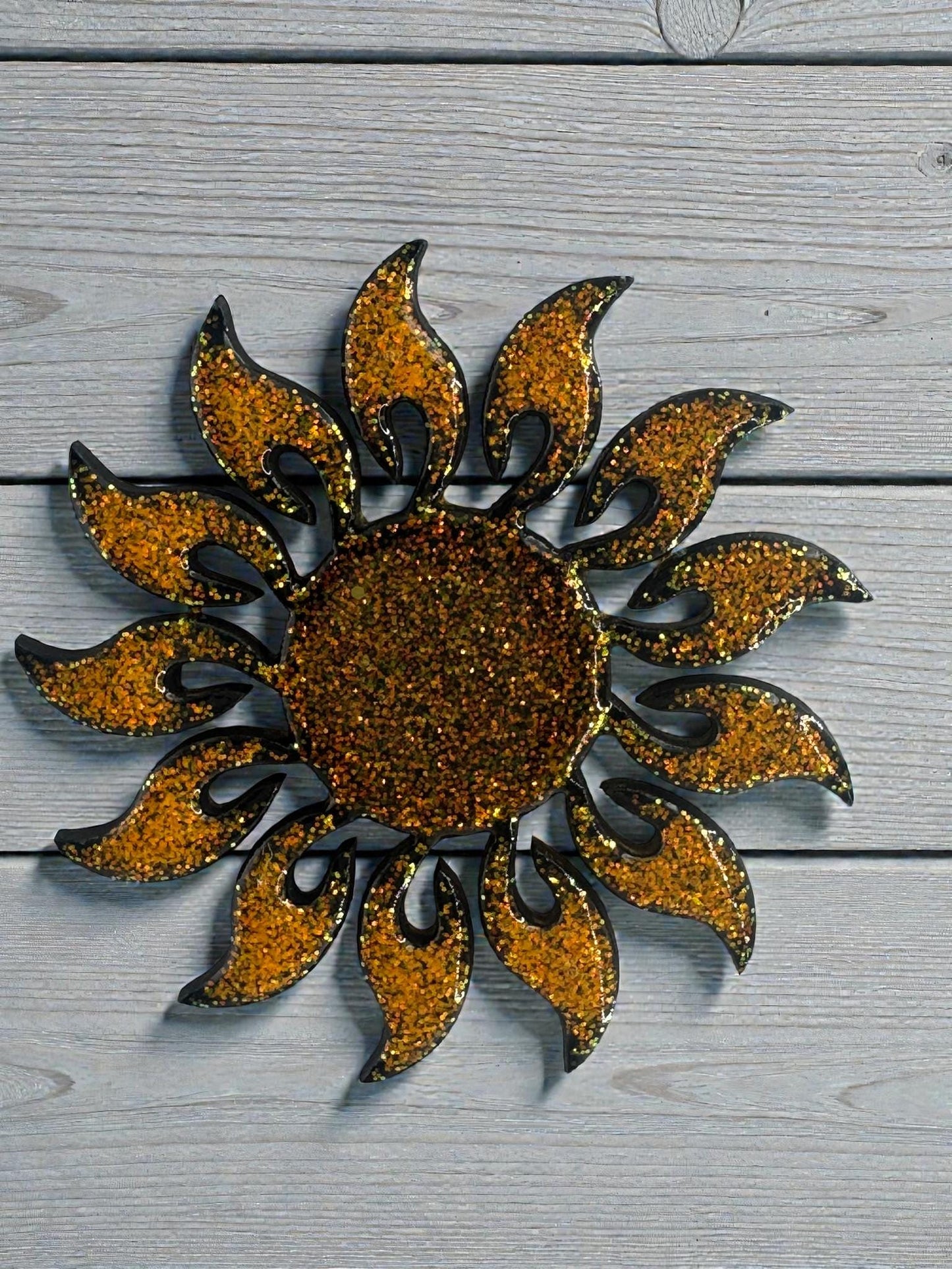 Handpainted Sun Magnet Handmade with Glitter | Cheerful Kitchen Fridge Accessory