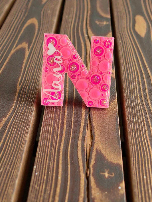Handpainted Initial Fridge Magnet - Unique Handmade Nana Magnet