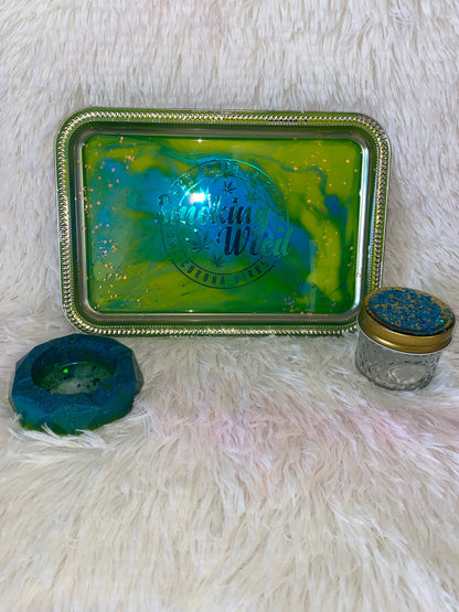 Rolling Tray Set: Stash Jar and Ashtray