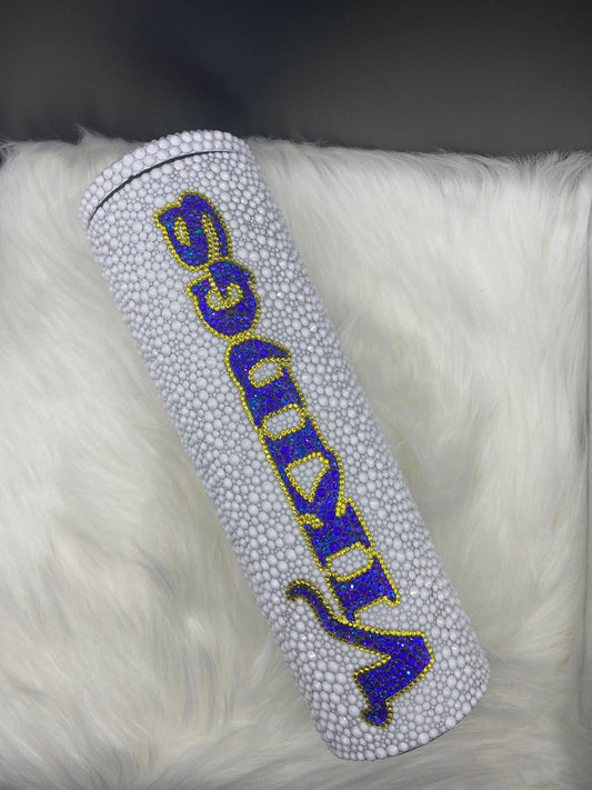 Football/Baseball/Basketball Rhinestone Tumbler, Team of Your Choice, Bling Tumbler